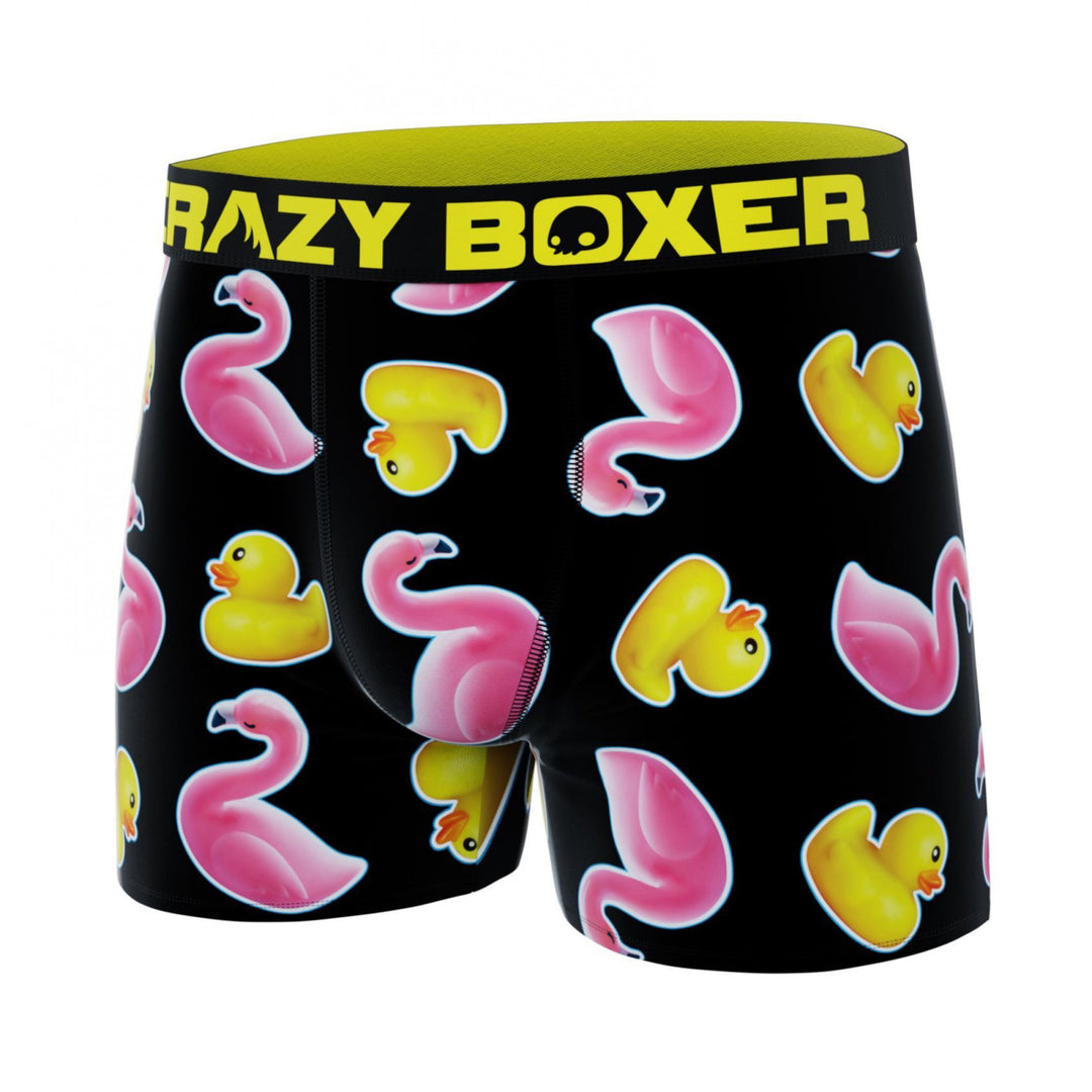 Crazy Boxer Rubber Ducky and Flamingos Mens Boxer Briefs Image 4