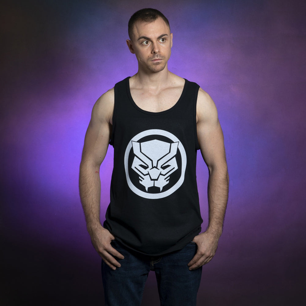 Black Panther Head Minimal Symbol Tank Top Image 2