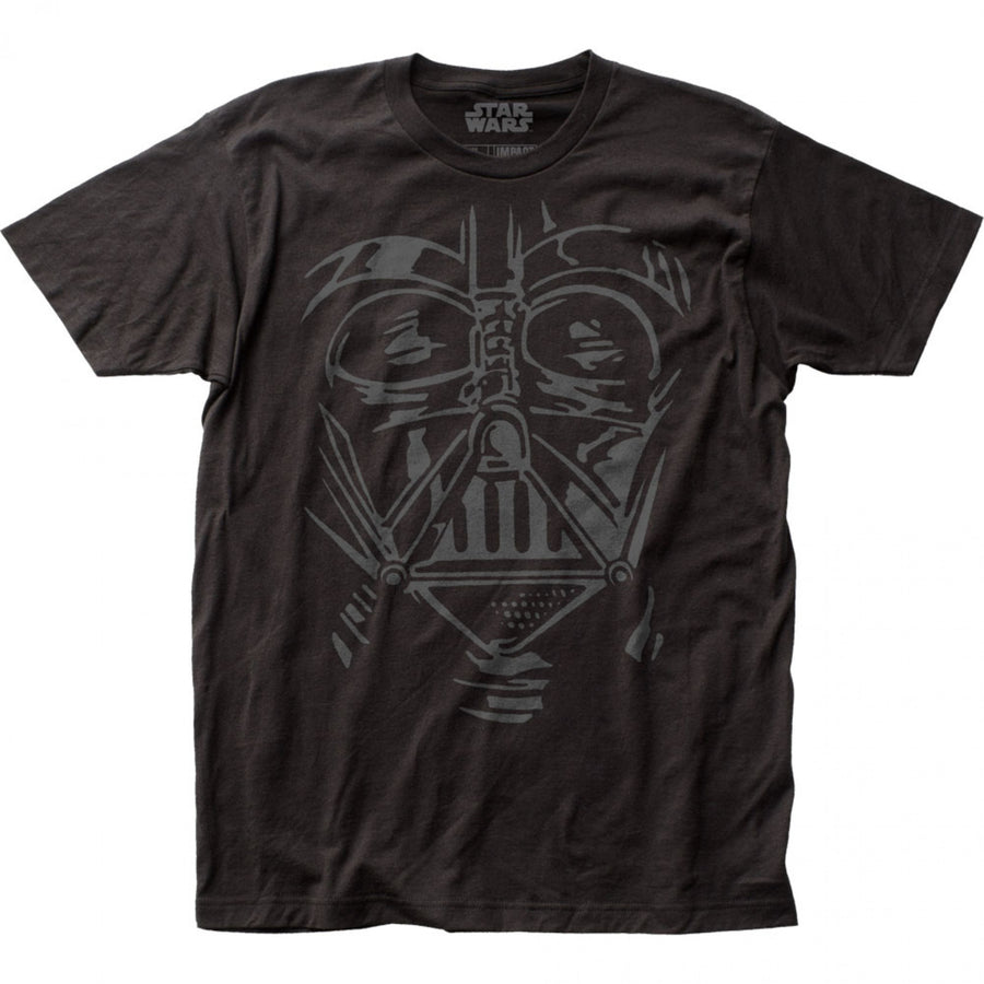 Star Wars Darth Vader Face Helmet Sketch T-Shirt Image 1