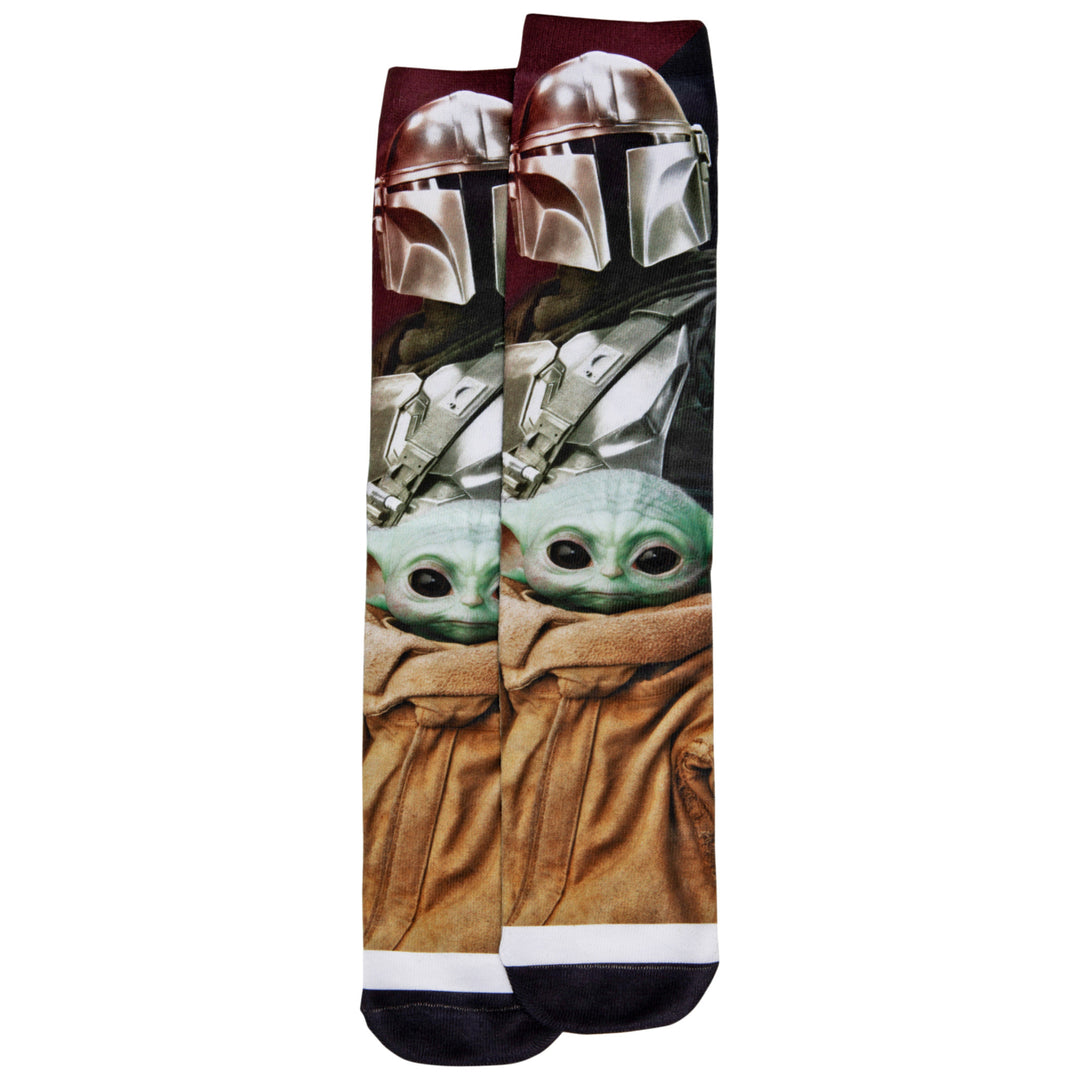 Star Wars The Mandalorian and The Child Grogu Sublimated Crew Socks Image 1