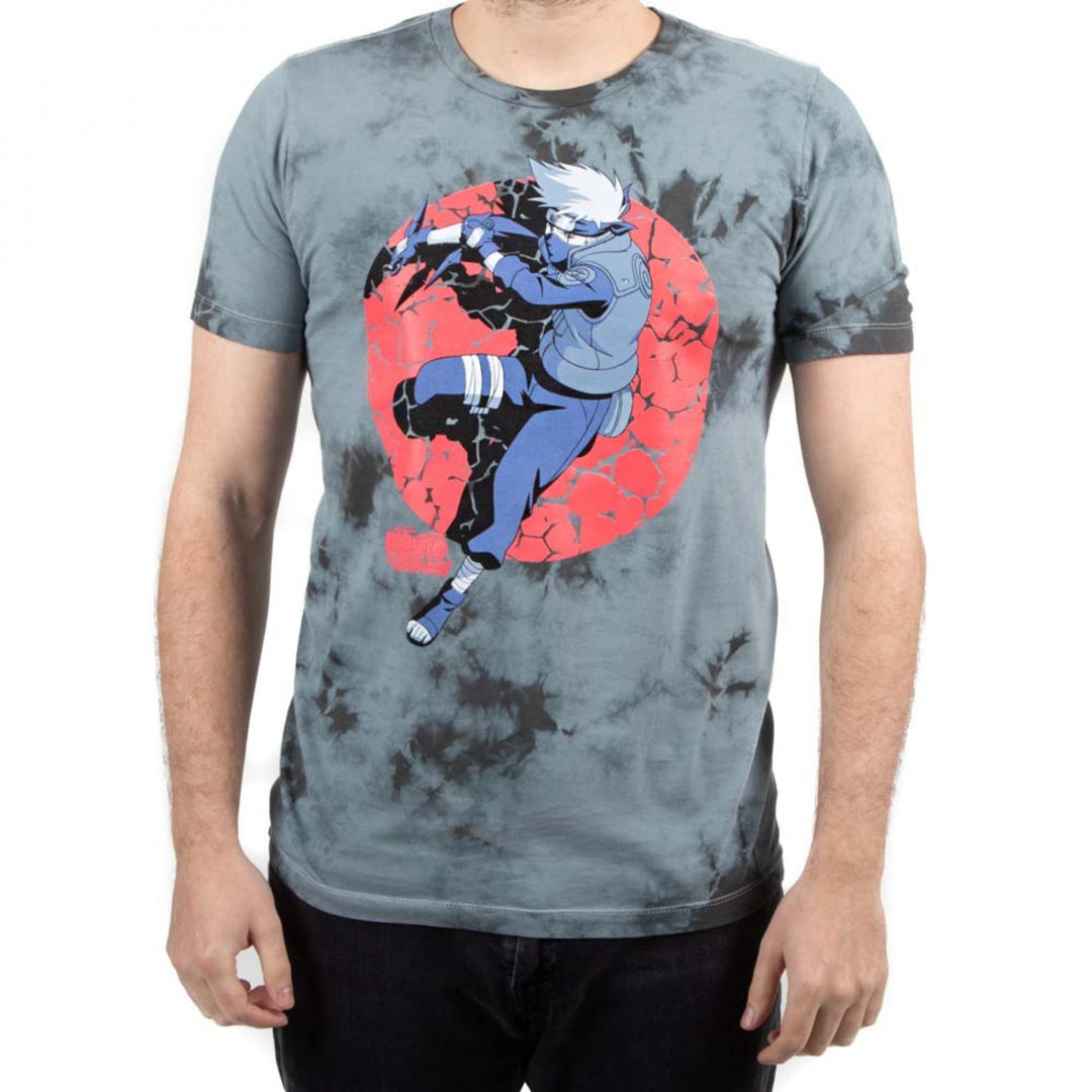 Naruto Kakashi Character Crystal Wash Tie Dye T-Shirt Image 1