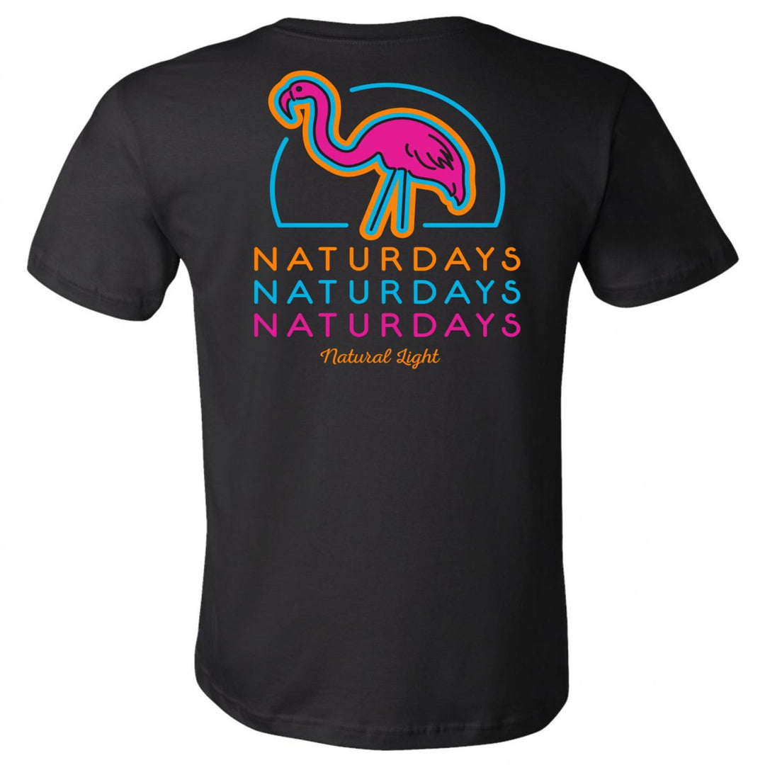 Natural Light Naturdays Neon Flamingo T-Shirt Image 2