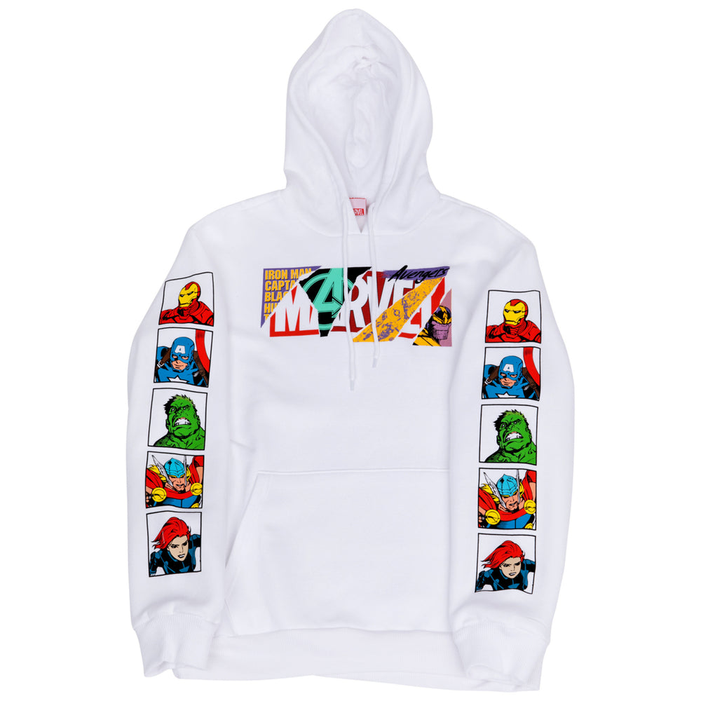 Marvel Brand Collage Text Hoodie With Character Block Sleeve Prints Image 2