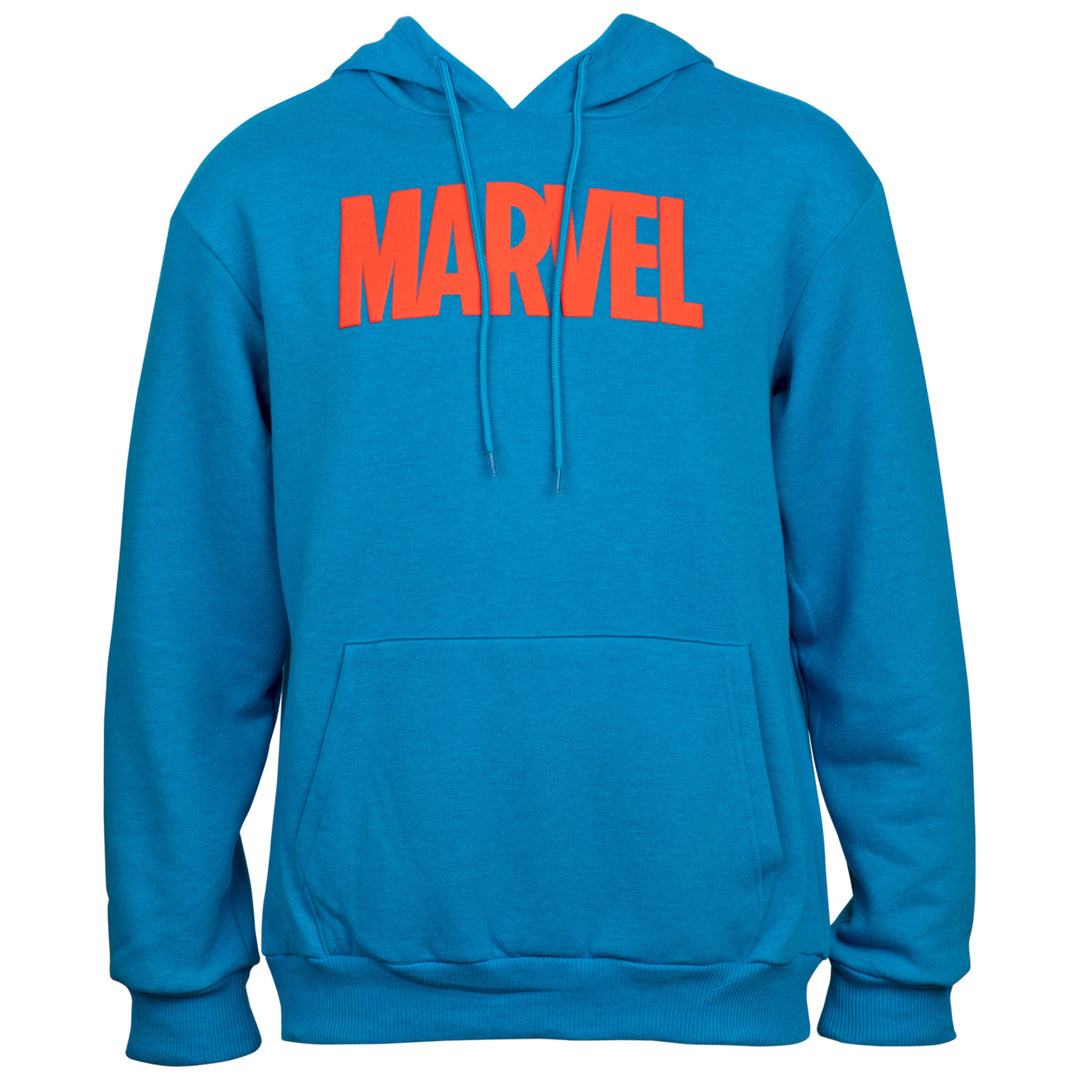 Marvel Brand Text Puff Print Hoodie With Character Line Up Back Print Image 4