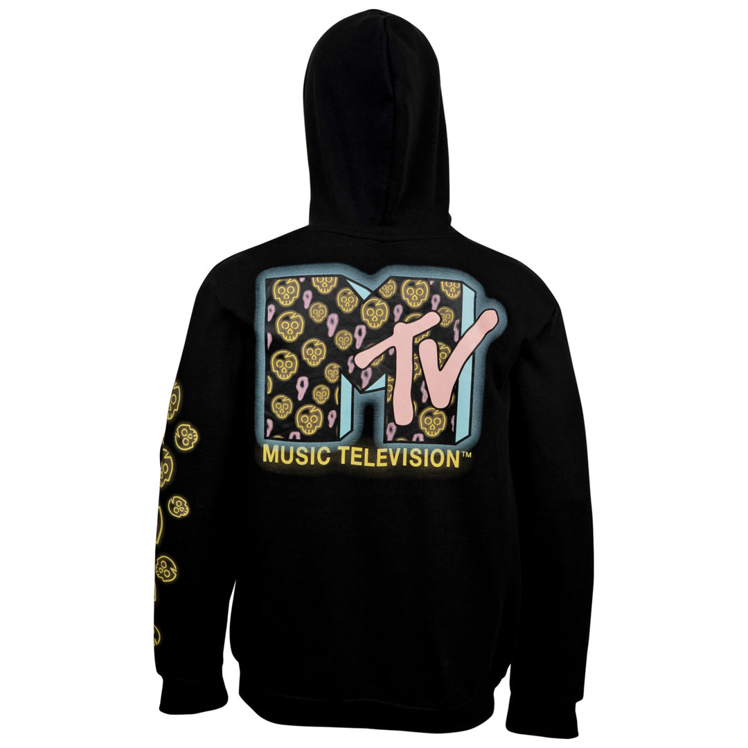 MTV Classic Pocket Logo Hoodie With Sleeve and Back Print Image 3
