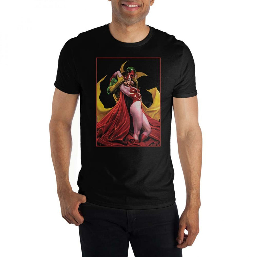 Marvel Vision and Wanda Classic Comic Art Image T-Shirt Image 1