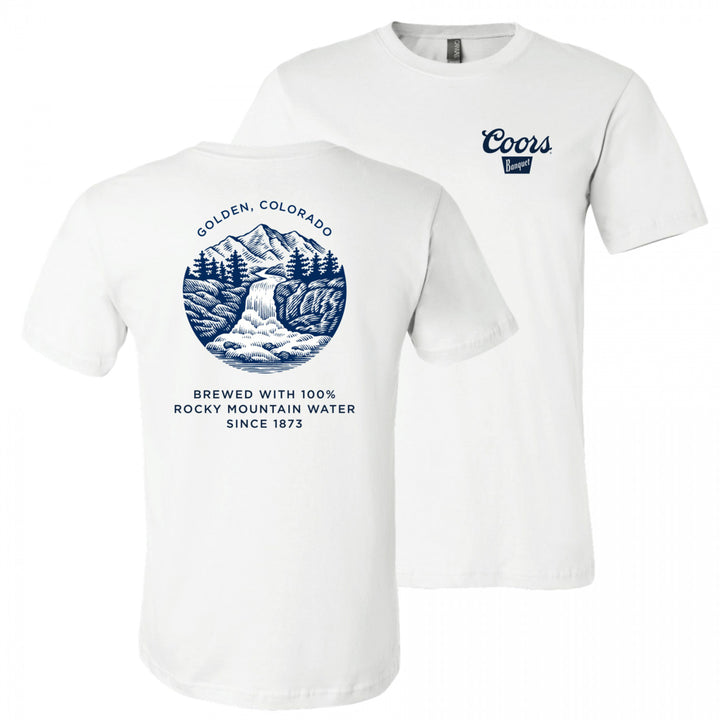 Coors Banquet Waterfall Seal Front and Back Print T-Shirt Image 1