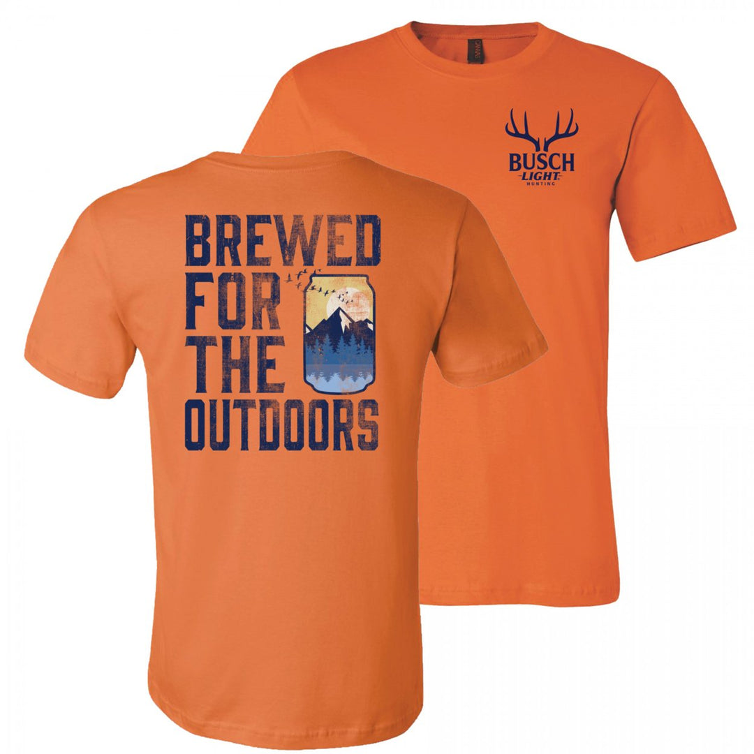 Busch Light Beer Brewed For The Outdoors Front and Back Print T-Shirt Image 1