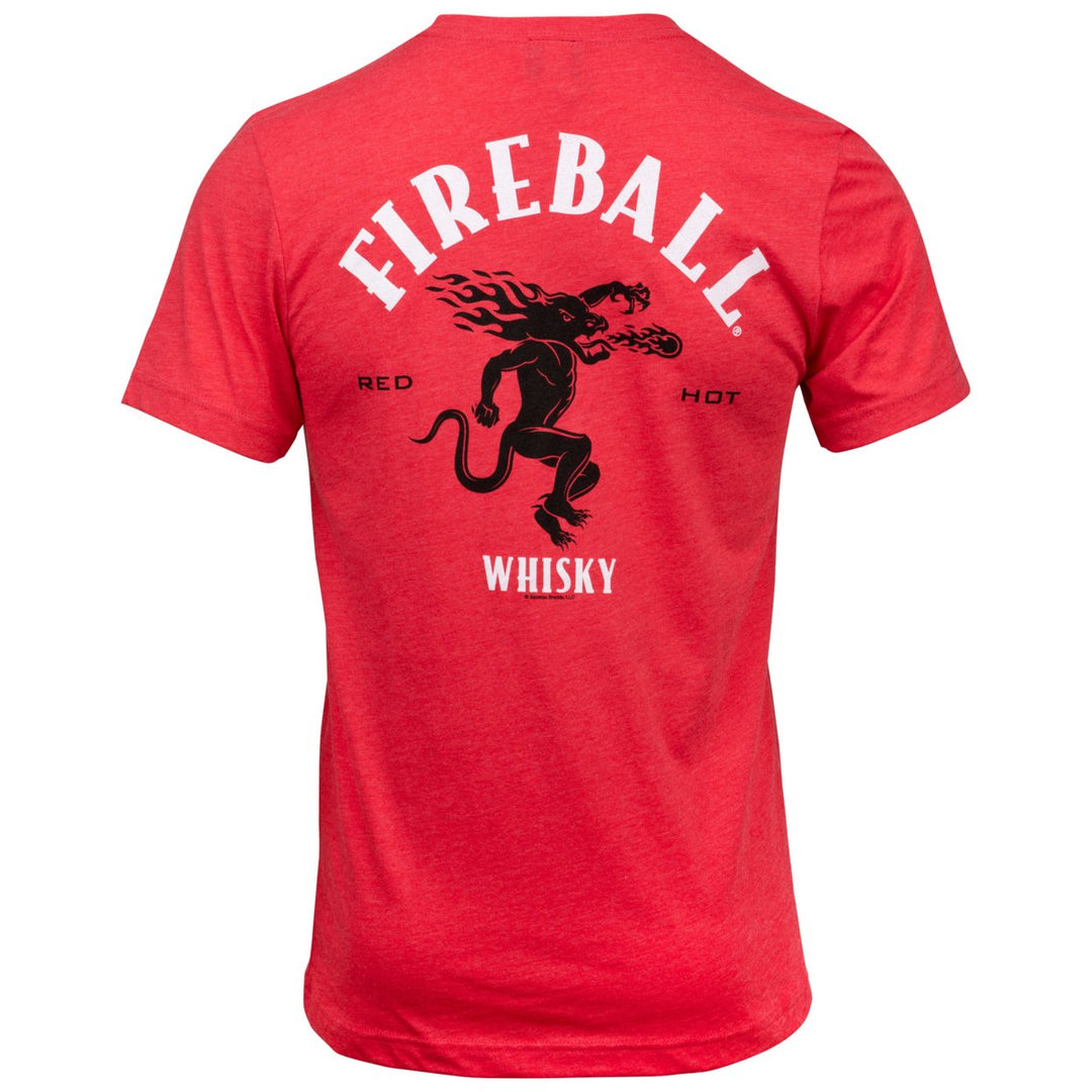 Fireball Whiskey Red Hot Logo Front and Back Print T-Shirt Image 2