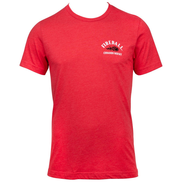 Fireball Whiskey Red Hot Logo Front and Back Print T-Shirt Image 3