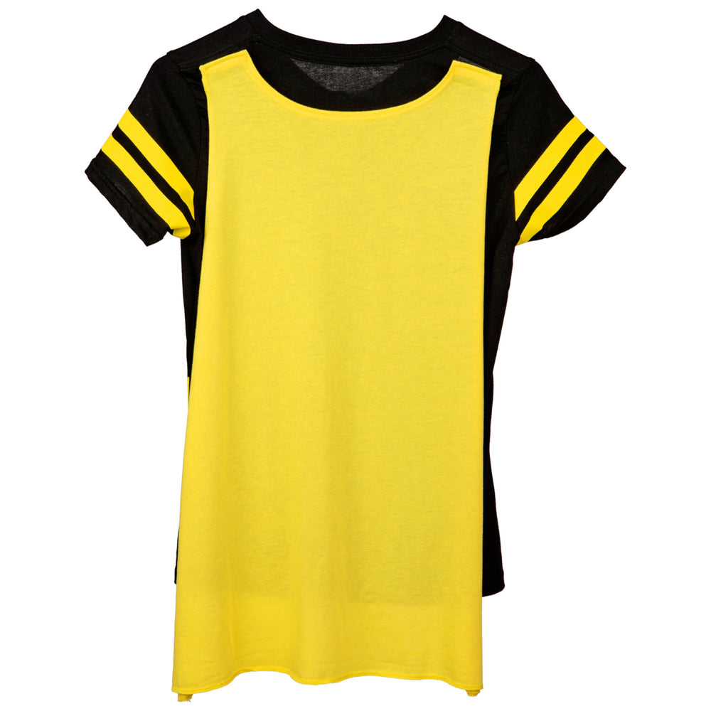 Batgirl Costume V-Neck T-Shirt with Detachable Cape Image 2