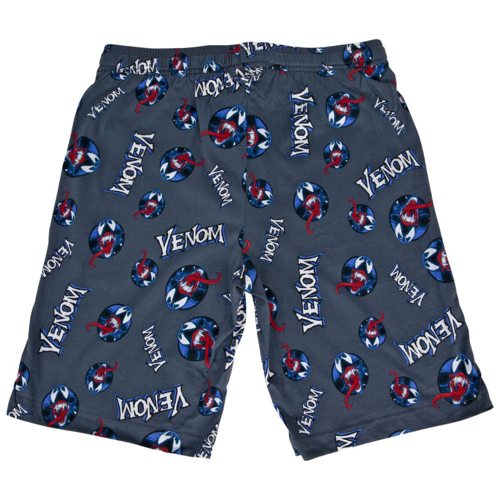 Venom Head and Text All Over Print Pajama Shorts Image 2