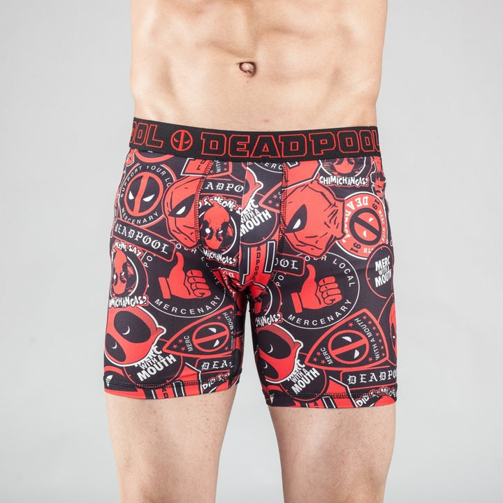 Deadpool Character and Symbols All Over Mens Underwear Boxer Briefs Image 2