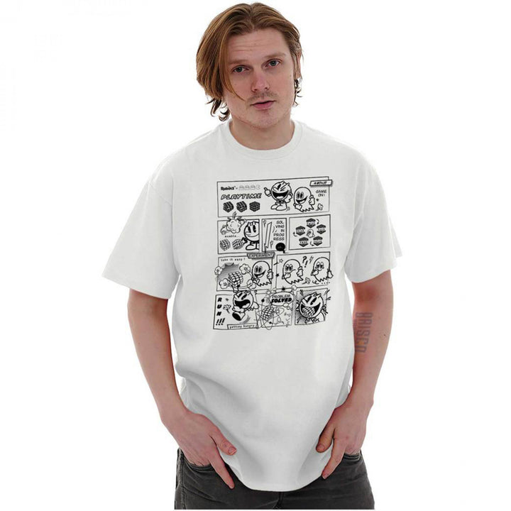 Pac-Man Game Pac-Man And Ghosts Comic Game On T-Shirt Image 3