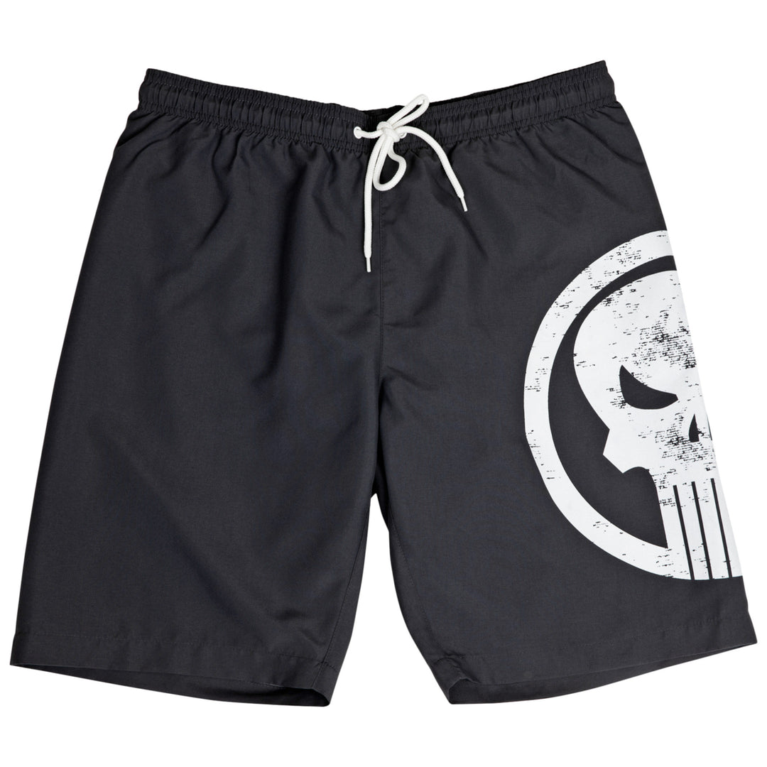 Marvel Comics The Punisher Skull Symbol Board Shorts Image 1