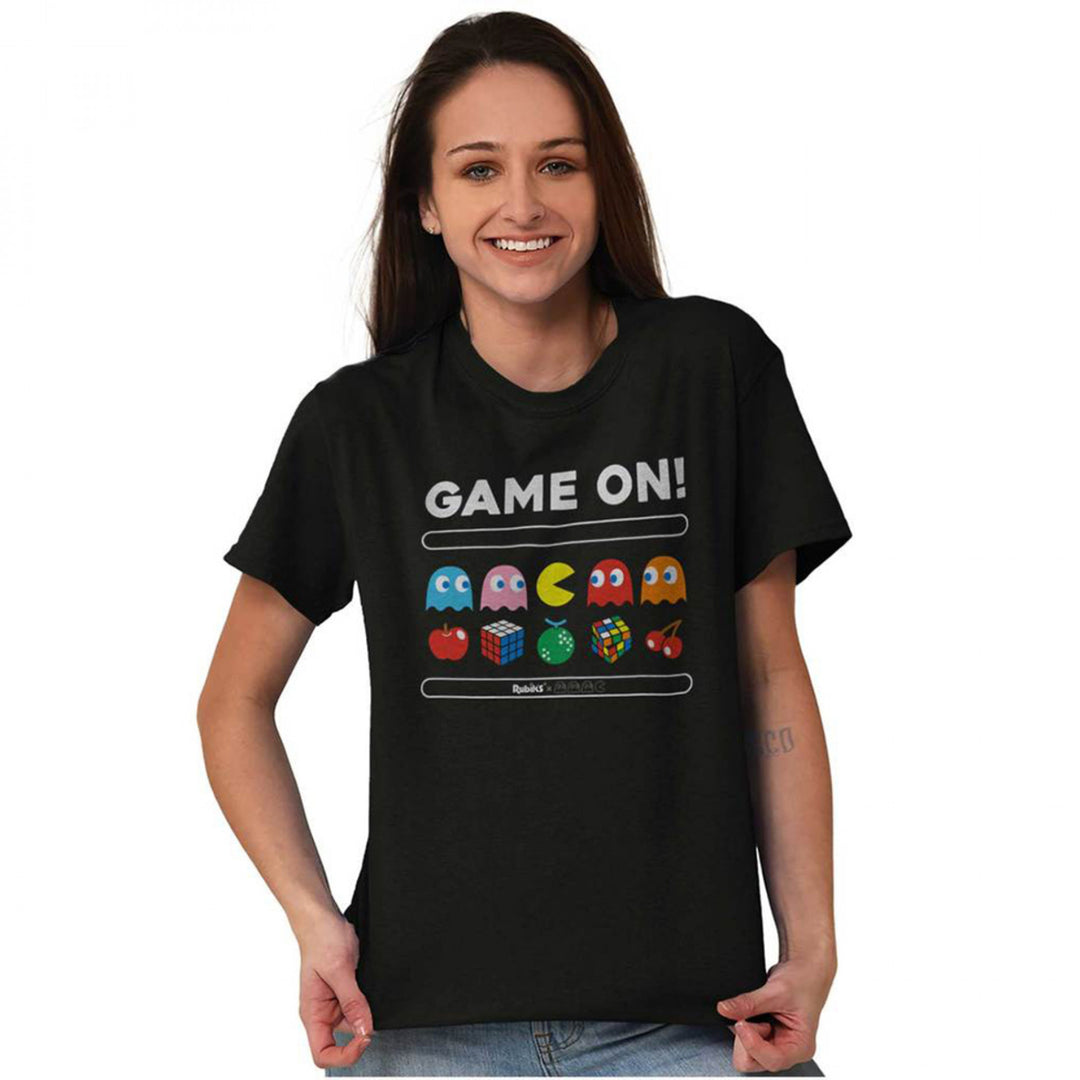 Pac-Man Game On Characters and Fruit Logo T-Shirt Image 3