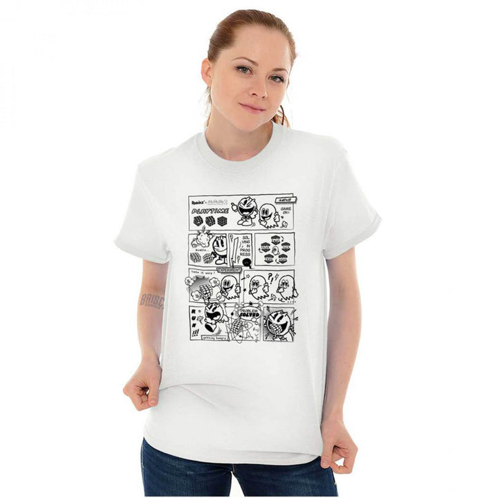 Pac-Man Game Pac-Man And Ghosts Comic Game On T-Shirt Image 4