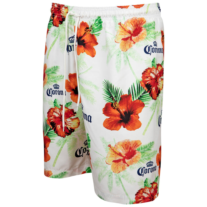 Corona Extra Floral Beach Board Shorts Image 3