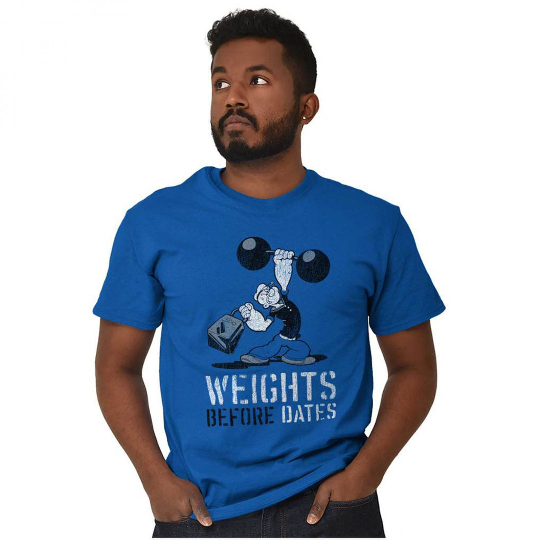 Popeye The Sailor Man Character Weights Before Dates T-Shirt Image 4