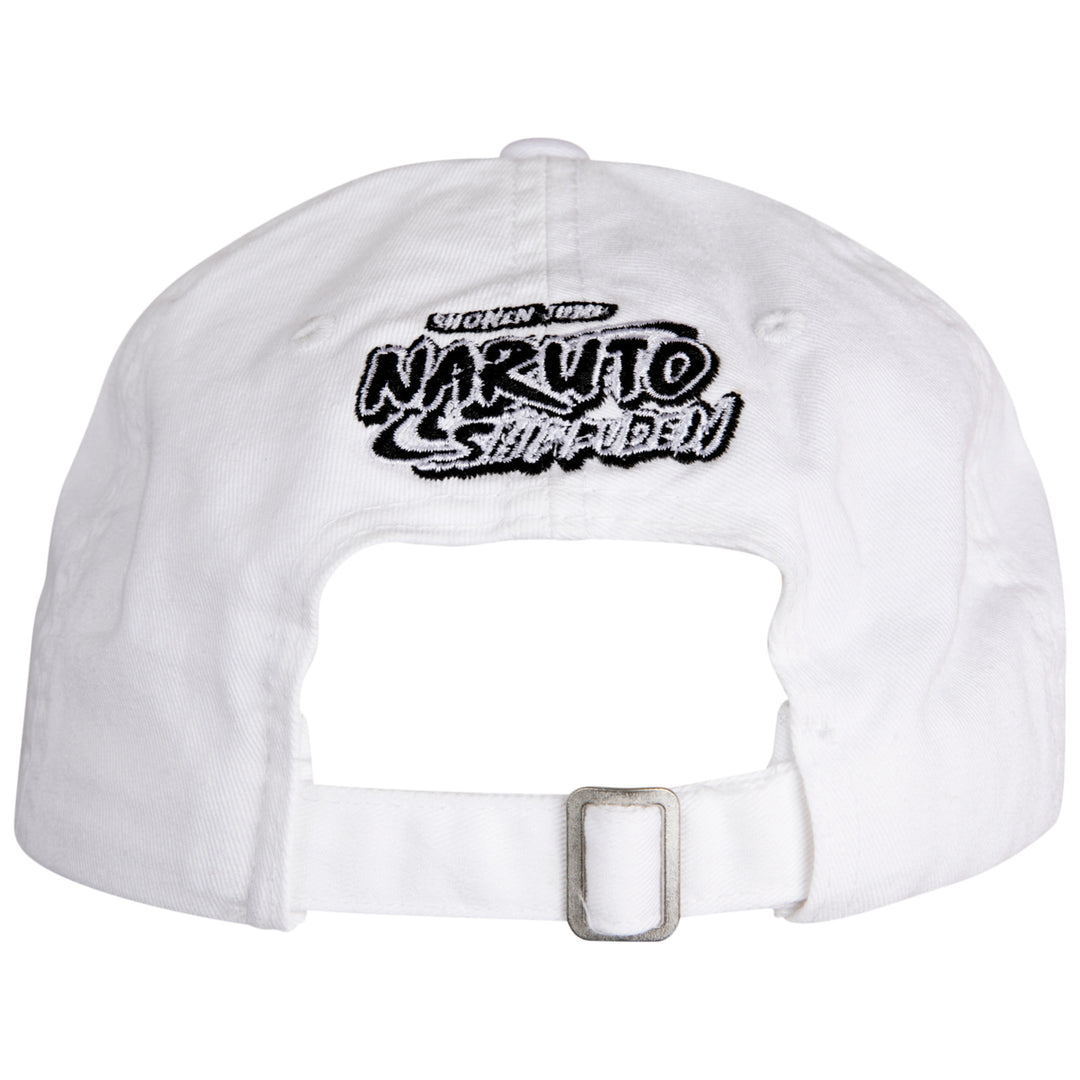 Naruto Uzumaki Character w/ Uzumaki Japanese Text White Strapback Hat Image 3