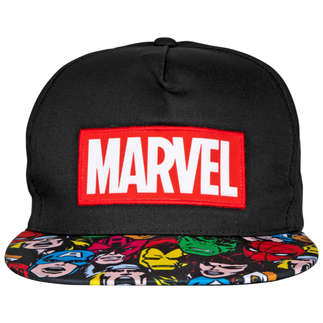 Marvel Comics Brand Logo With Sublimated Brim Adjustable Snapback Hat Image 2