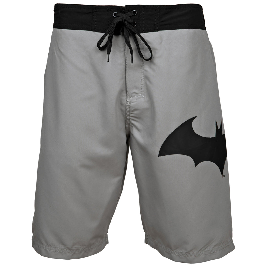 Batman Hush Symbol Heather Grey Board Shorts Image 4