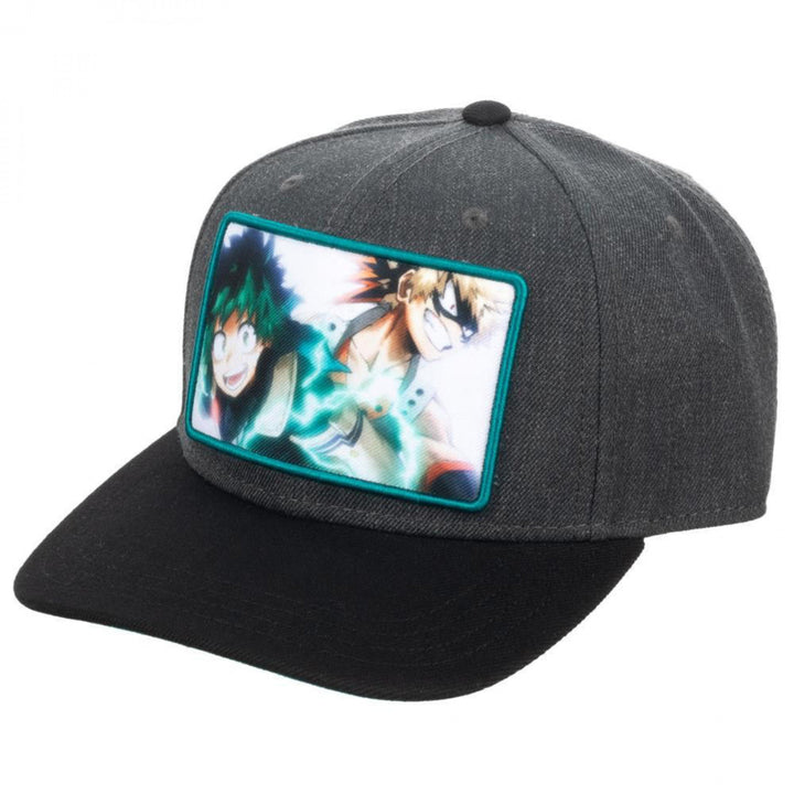 My Hero Academia Deku and Bakugo Sublimated Pre-Curved Snapback Hat Image 1