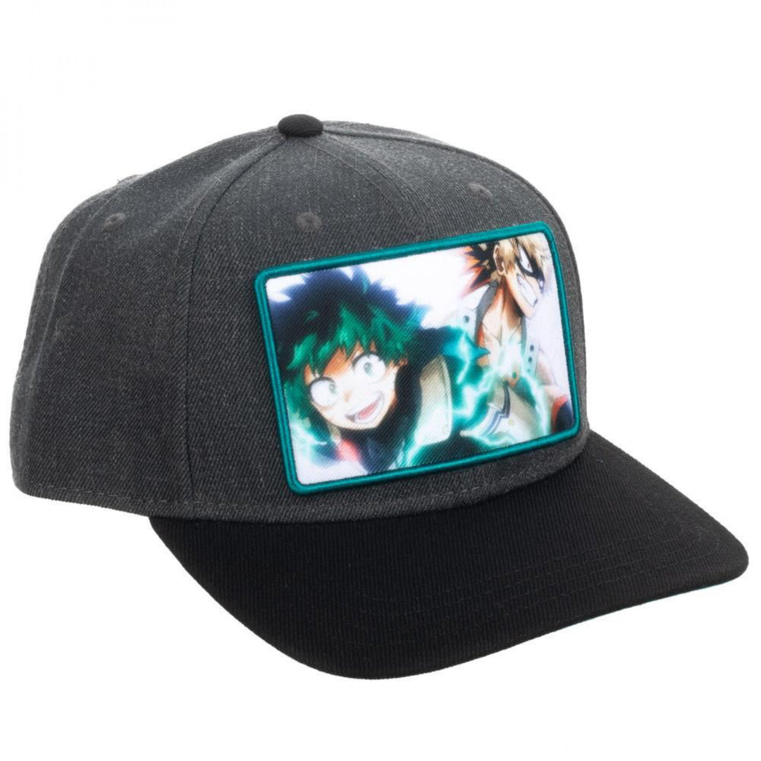 My Hero Academia Deku and Bakugo Sublimated Pre-Curved Snapback Hat Image 2