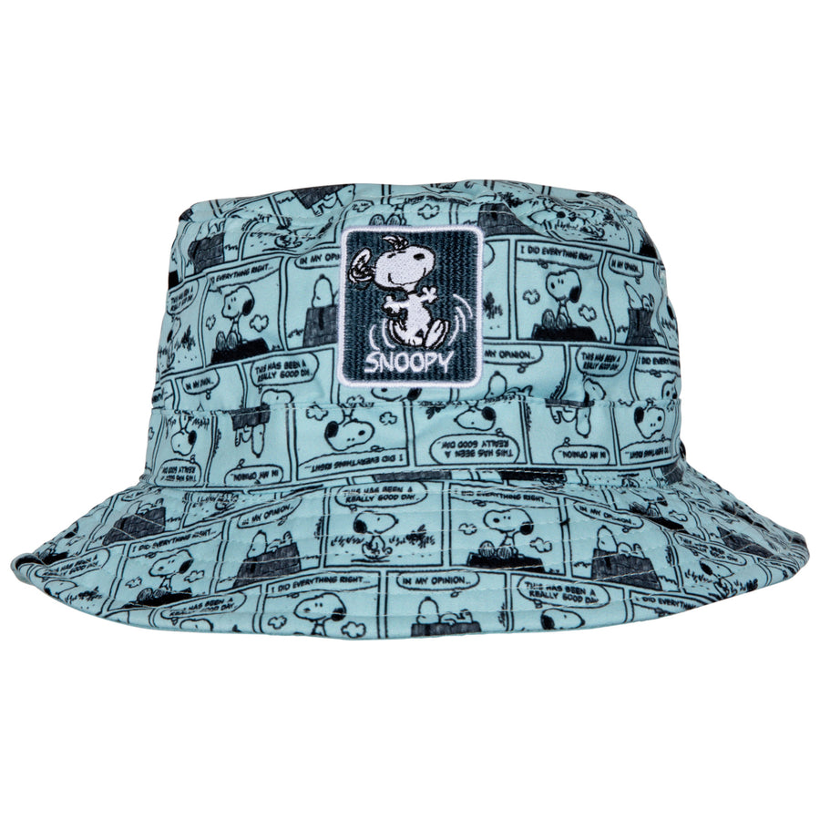 Peanuts Snoopy Dog Comic Panel Print Bucket Hat Image 1