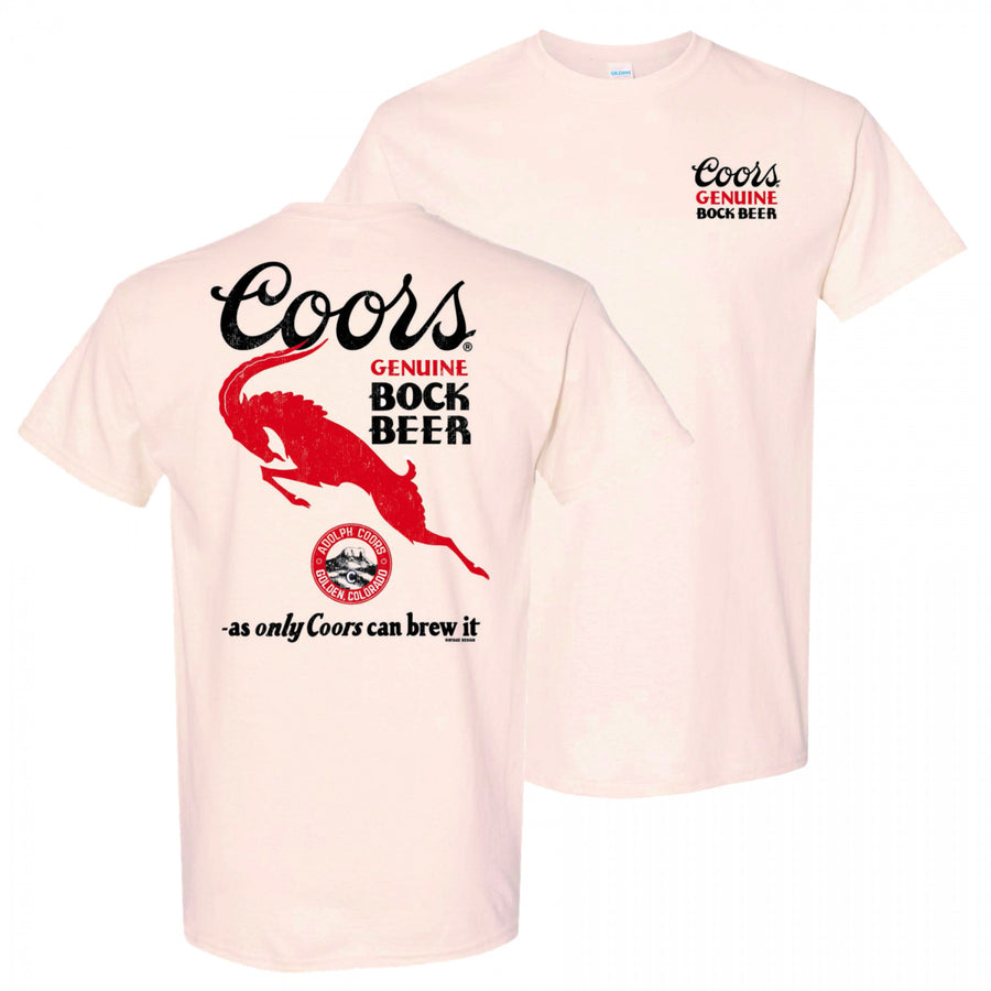 Coors Genuine Bock Beer Front and Back Print T-Shirt Image 1