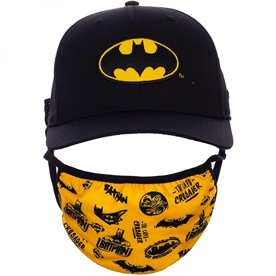 DC Comics Batman Symbol Face Mask and Snapback Hat Combo Image 3