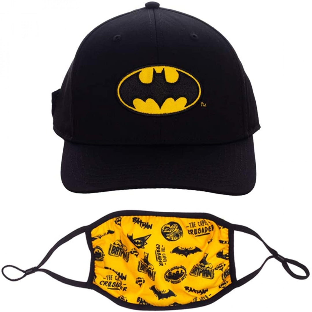 DC Comics Batman Symbol Face Mask and Snapback Hat Combo Image 4