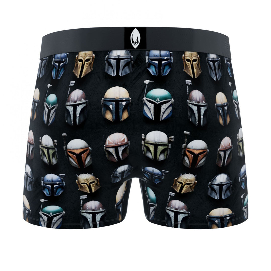 Crazy Boxers Star Wars The Mandalorian Helmets All Over Print Mens Boxer Briefs Image 3