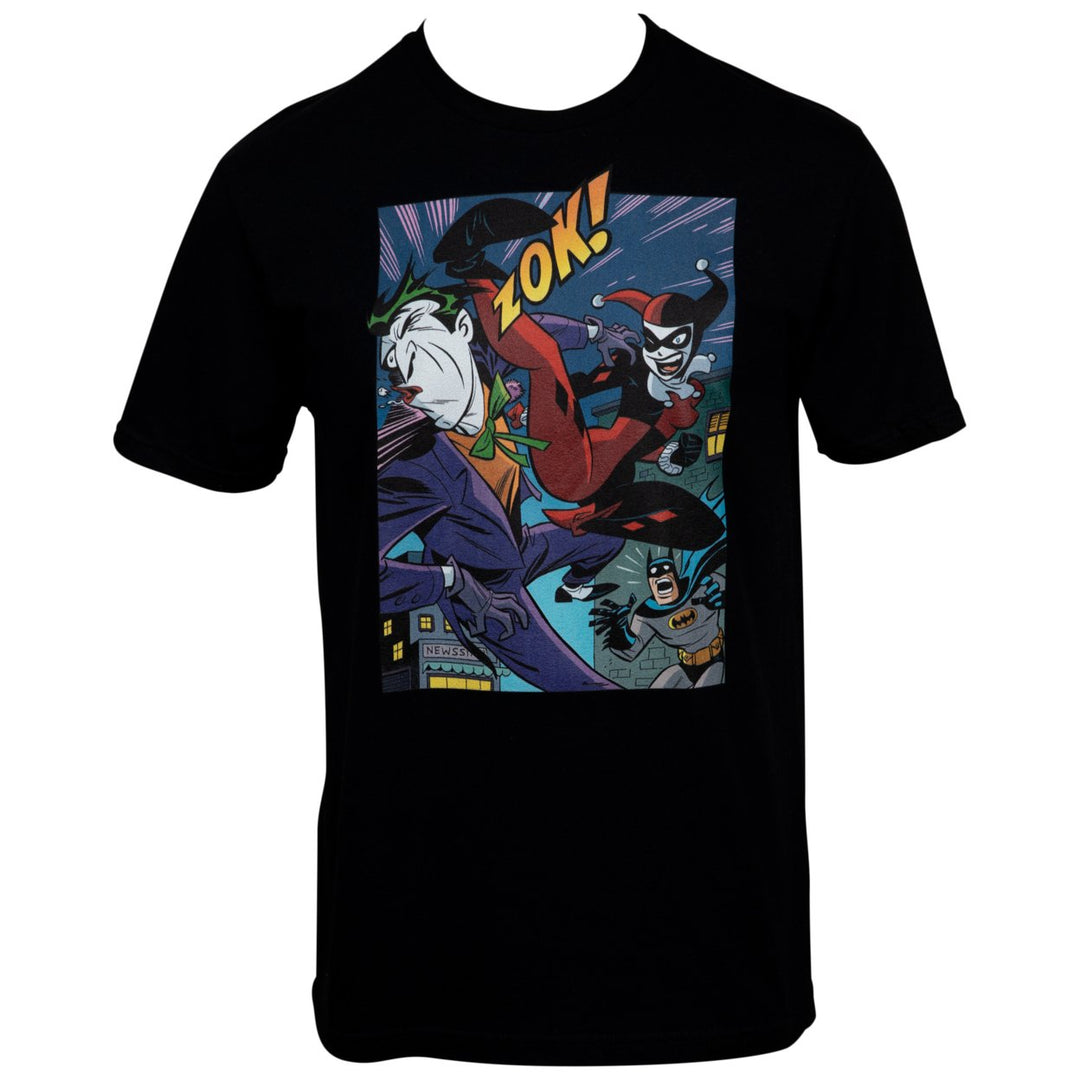 DC Comics Harley and Ivy Vol. 3 Comic Panel Harley Kicks Joker T-Shirt Image 1