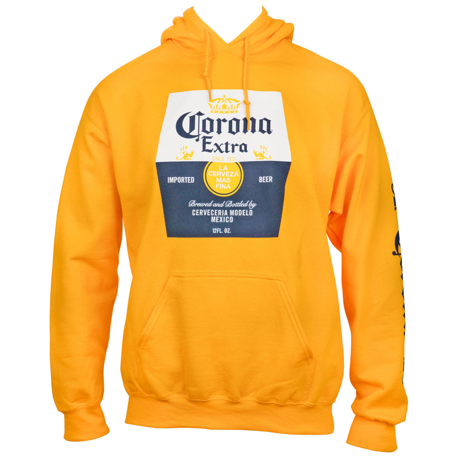 Corona Extra Beer Label Gold Hooded Sweatshirt With Sleeve Print Image 1