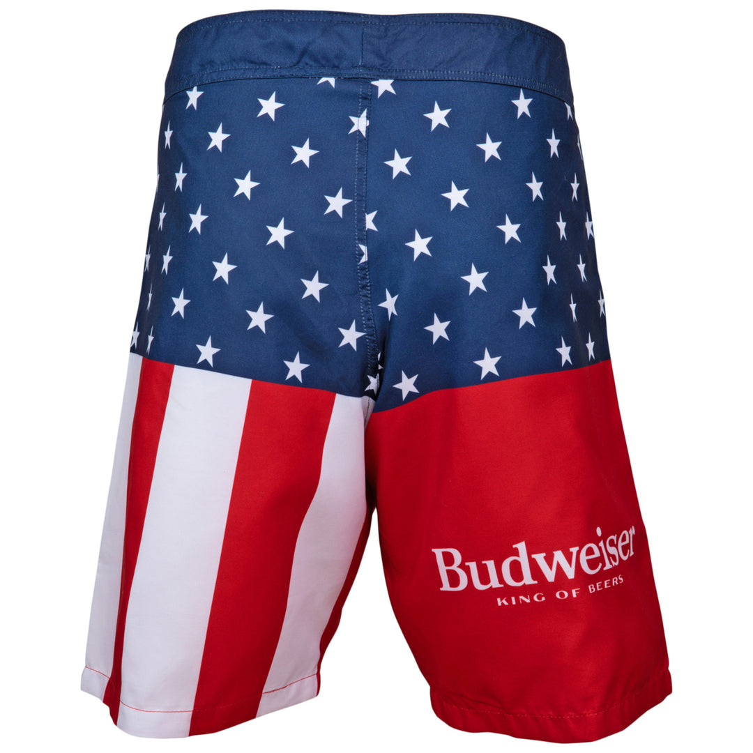 Budweiser King of Beers Stars and Stripes Mens Swim Trunks Board Shorts Image 4