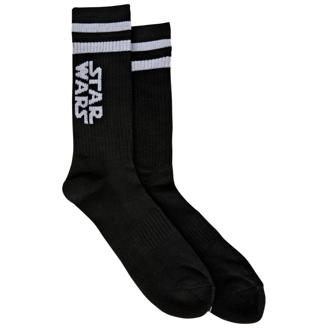 Star Wars Logos with Stripes Crew Socks Image 1