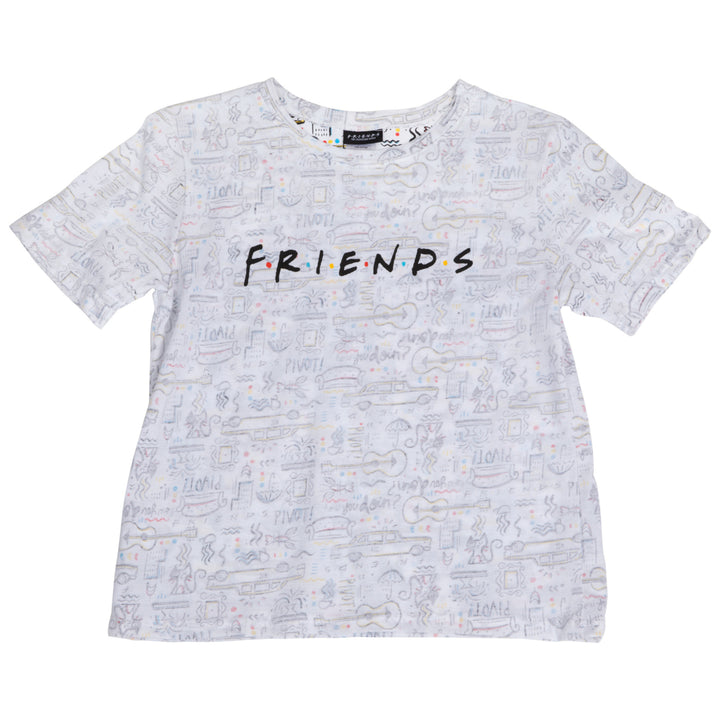 Friends TV Show Text Over All Over Print T-Shirt Image 2