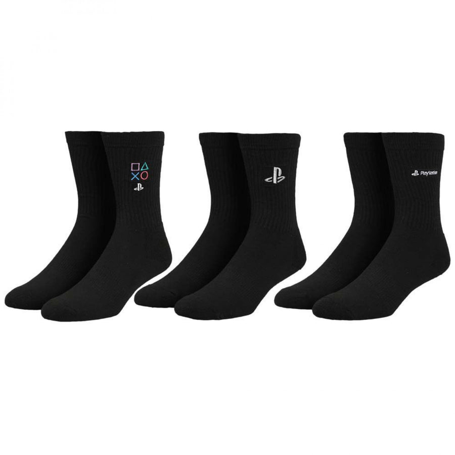 Sony PlayStation Embroidered Crew Socks 3-Pack Image 1