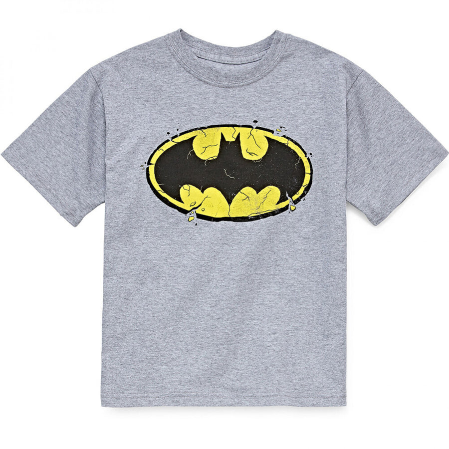 Batman Symbol Kids Grey T-Shirt Image 1