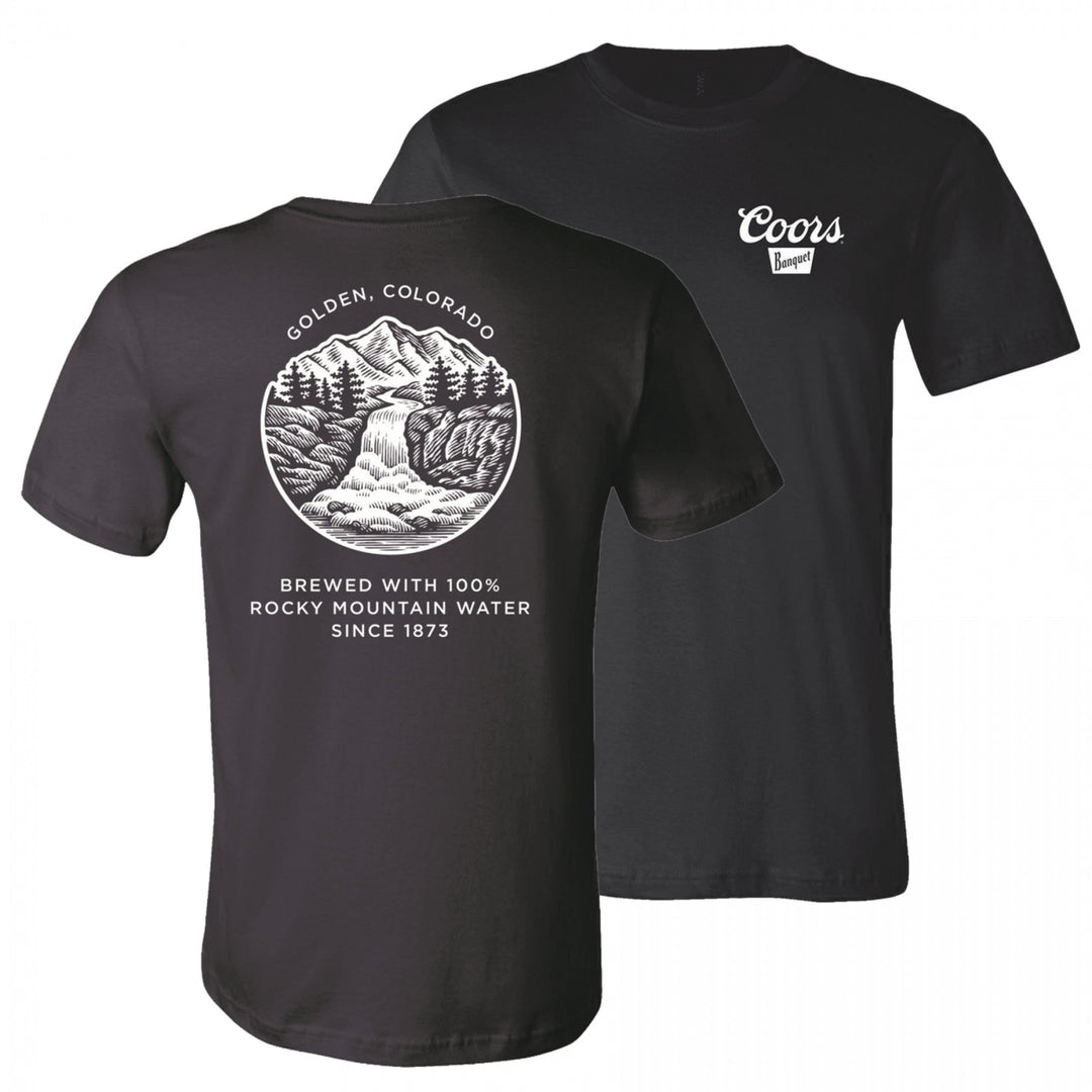 Coors Banquet Waterfalls Front and Back Print T-Shirt Image 1