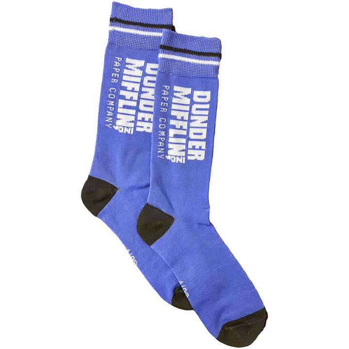 The Office Dunder Mifflin Logo Crew Socks Image 1