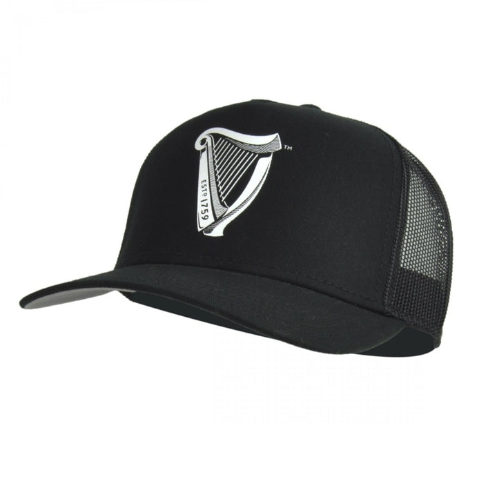 Guinness Harp Logo Trucker Premium Black and White Adjustable Cap Image 1