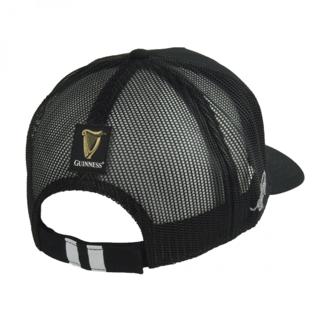 Guinness Harp Logo Trucker Premium Black and White Adjustable Cap Image 2