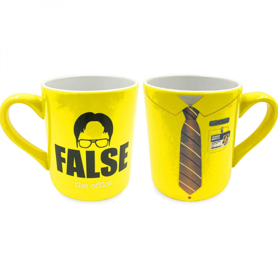 The Office Dwight Schrute FALSE! Shirt and Tie Uniform Ceramic Mug Image 1