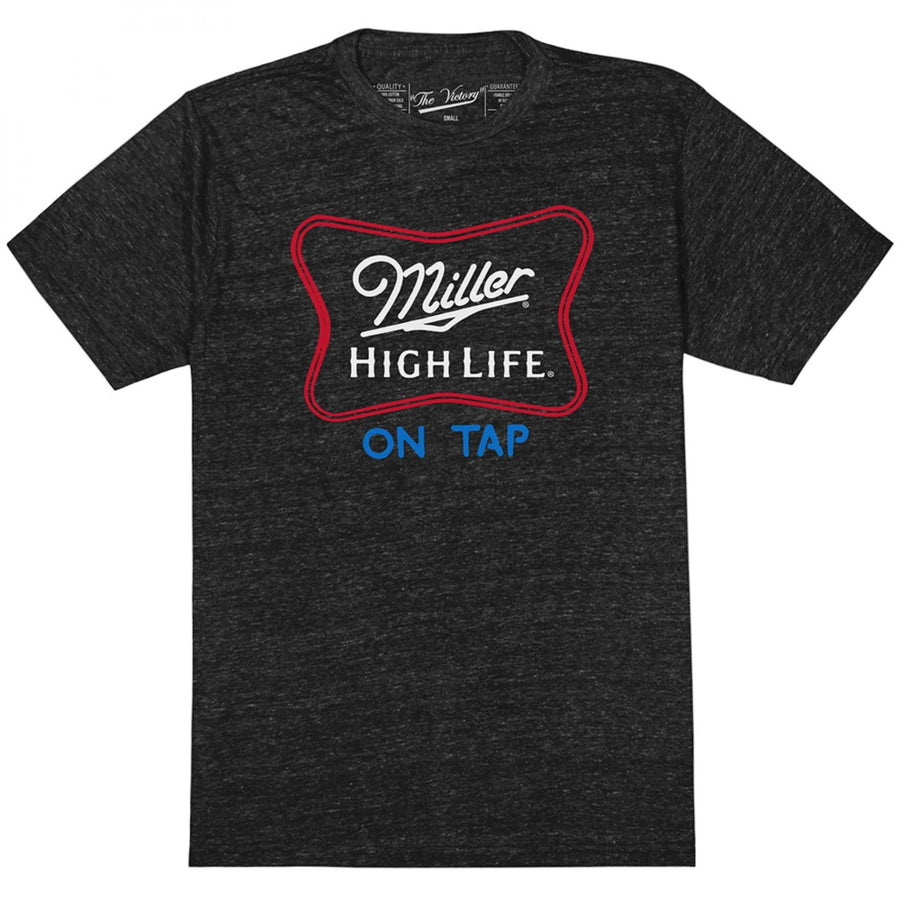 Miller High Life On Tap Neon Retro Style T-Shirt Image 1