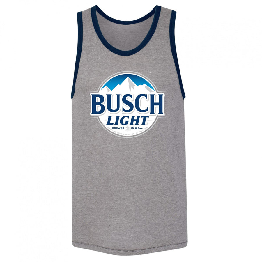 Busch Light Logo with Blue Trim Grey Tank Top Image 1