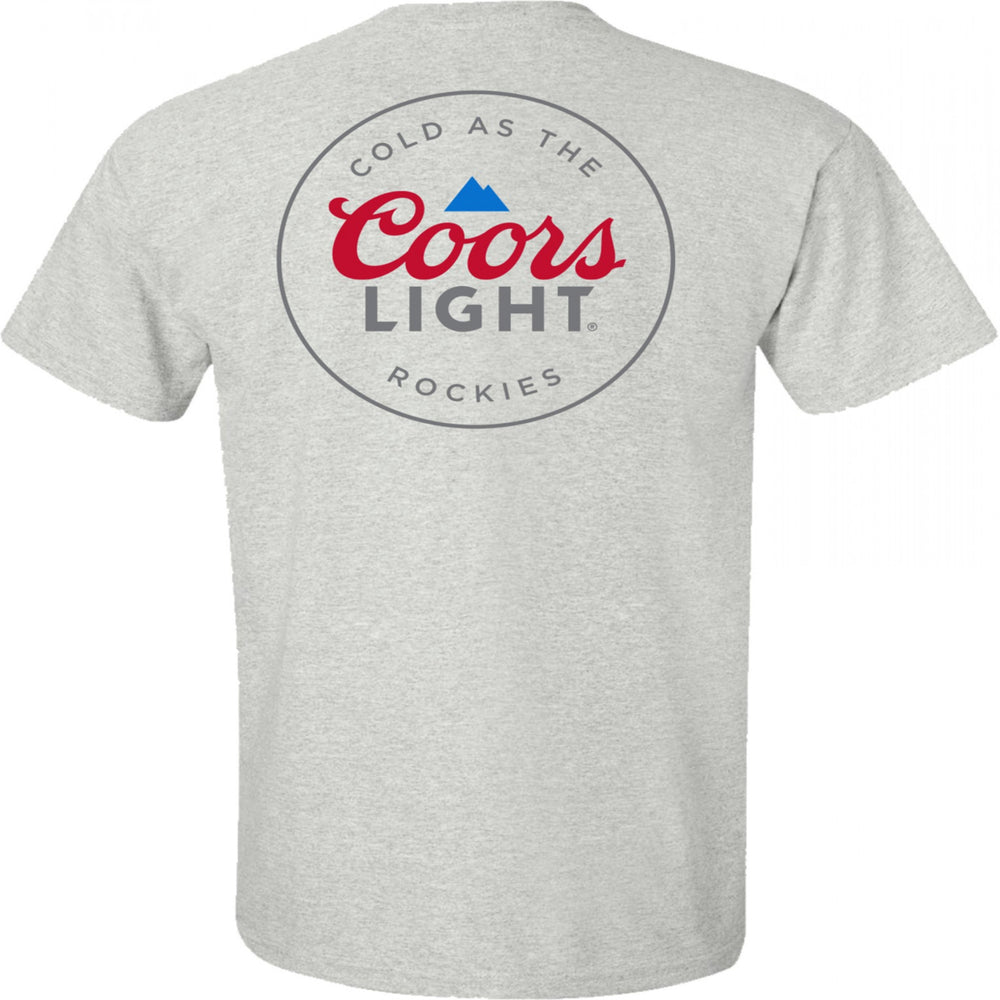 Coors Light Mountain Pocket Logo with Rear Logo Print Grey T-Shirt Image 2