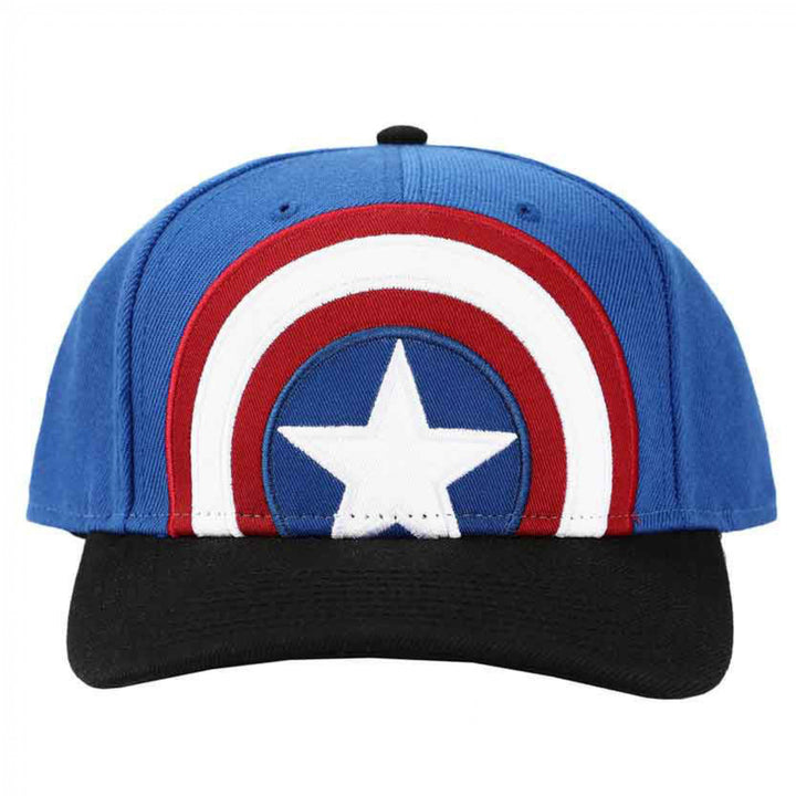 Marvel Captain America Large Logo Embroidered Pre-Curved Snapback Hat Image 2
