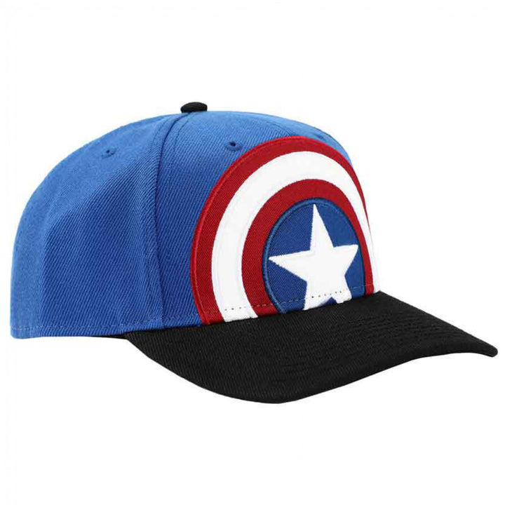 Marvel Captain America Large Logo Embroidered Pre-Curved Snapback Hat Image 3